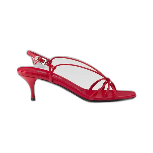 Heeled leather sandals