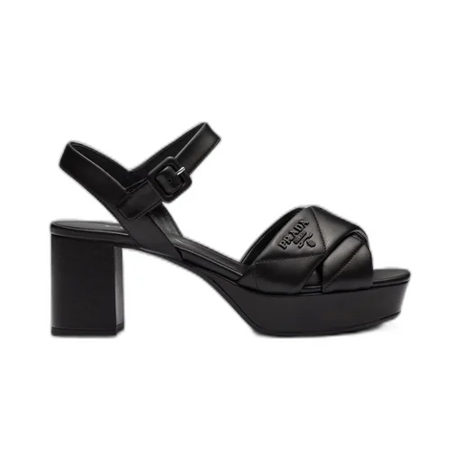 Quilted nappa leather platform sandals