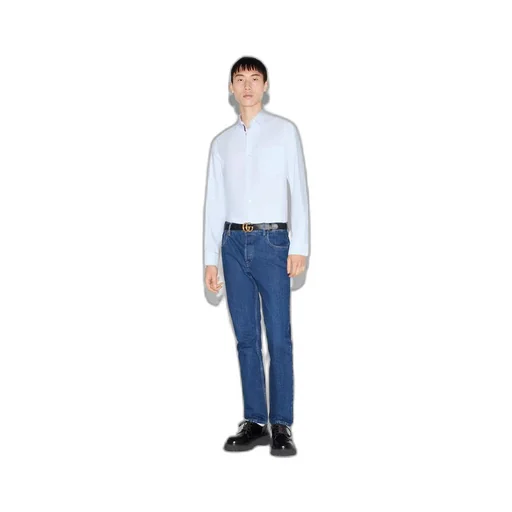 Striped cotton poplin shirt