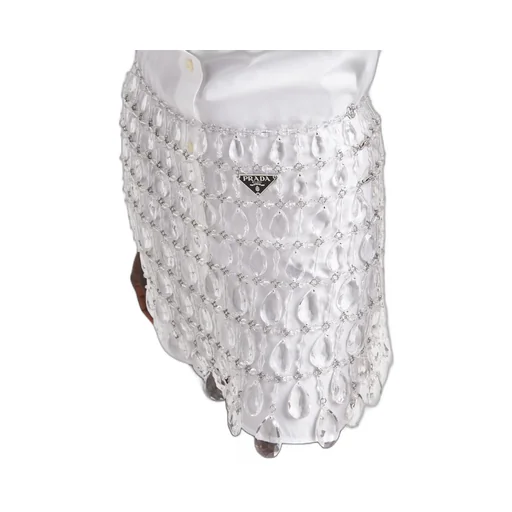 Miniskirt with jeweled fringe