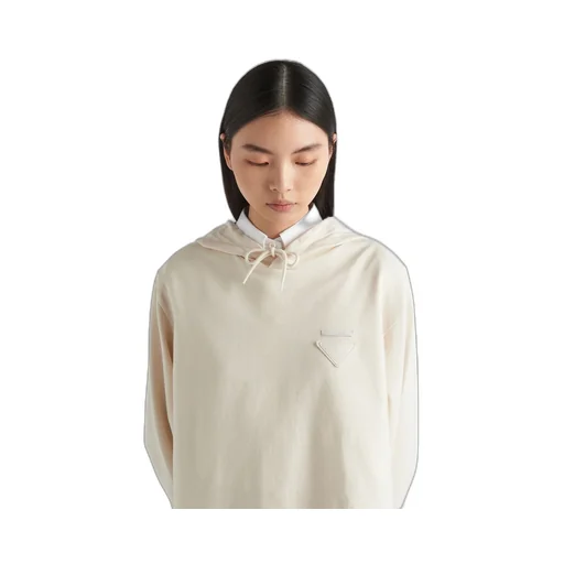 Stretch cotton fleece hoodie dress