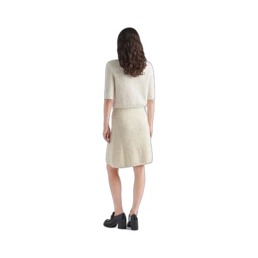 Bouclé mohair knit skirt