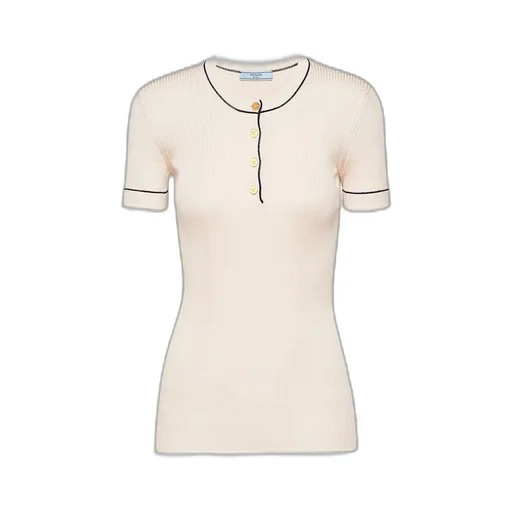Short-sleeved silk sweater