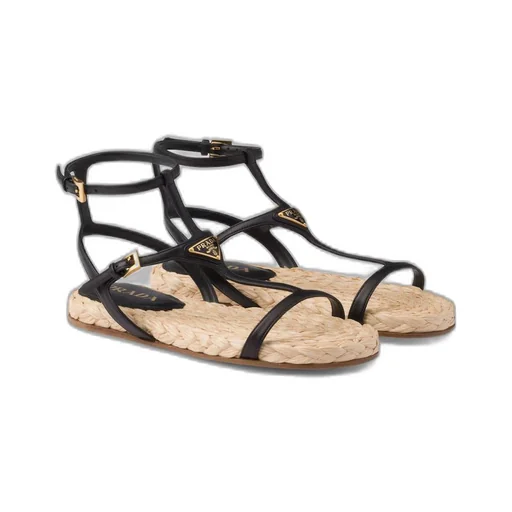 Flat nappa leather sandals