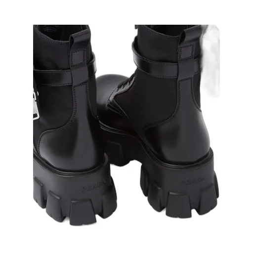 Monolith leather and Re-Nylon boots with pouch