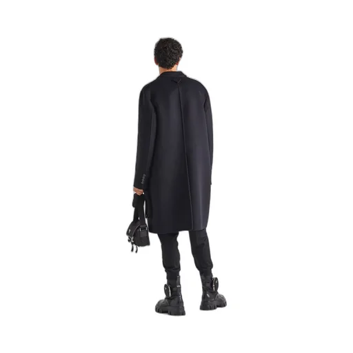 Single-breasted wool blend coat
