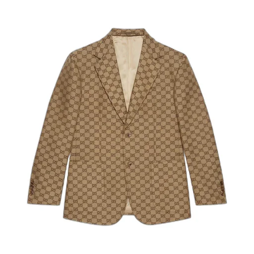 GG linen blend canvas formal jacket