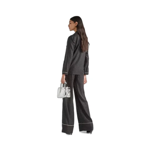 Embroidered twill pajamas