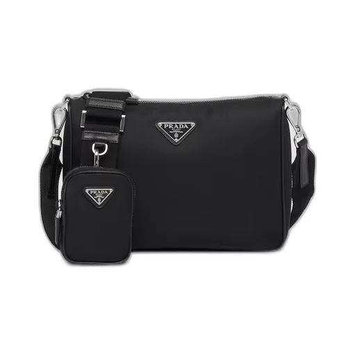 Re-Nylon and Saffiano leather shoulder bag