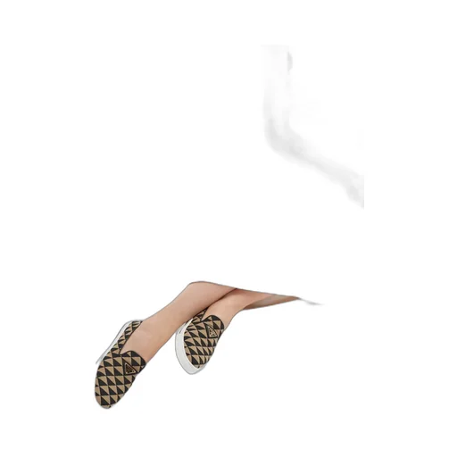 Embroidered fabric slip-on shoes