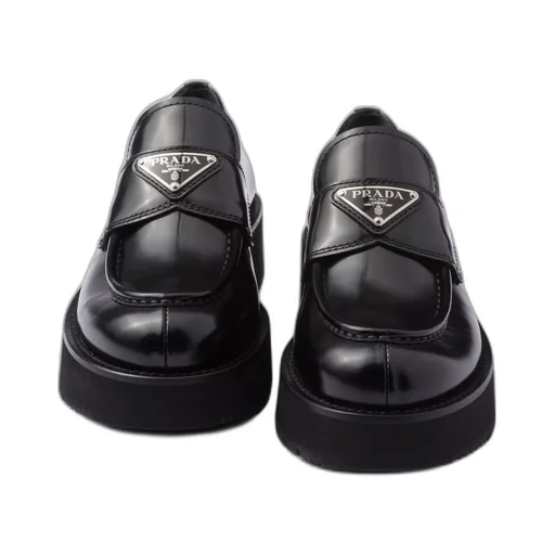Brushed leather loafers