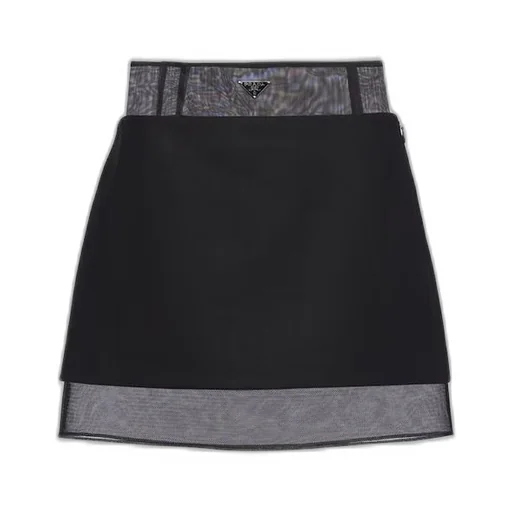 Wool miniskirt with crinoline