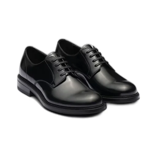 Brushed leather lace-up shoes