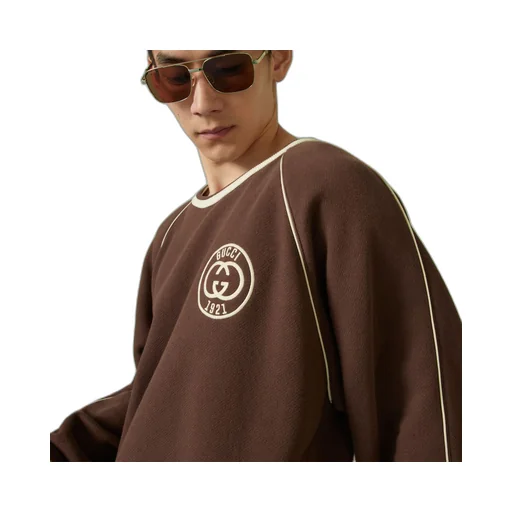 Cotton jersey sweatshirt with patch