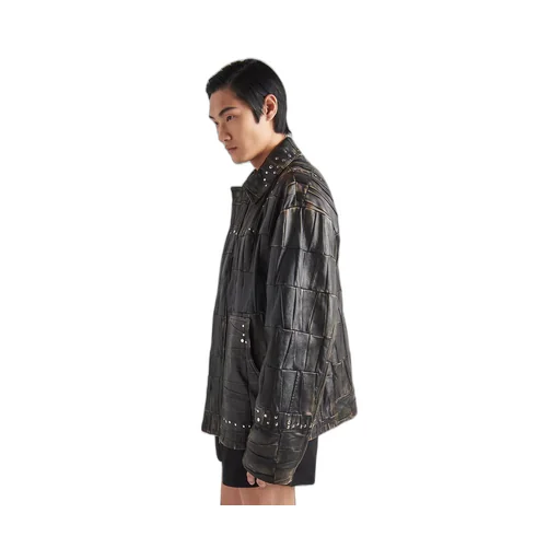 Studded leather jacket