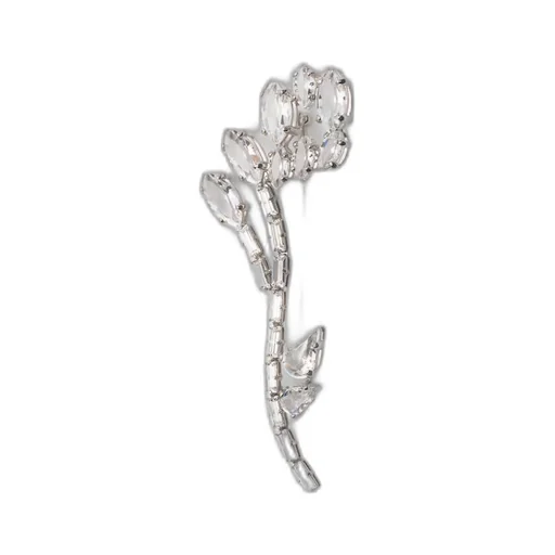 Metal brooch with crystals
