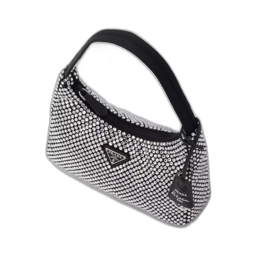 Satin mini-bag with crystals