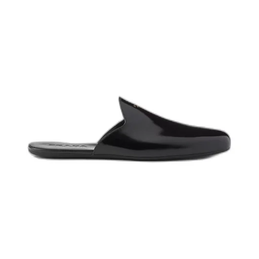 Brushed leather slippers