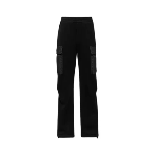 Cotton fleece pants with Re-Nylon details