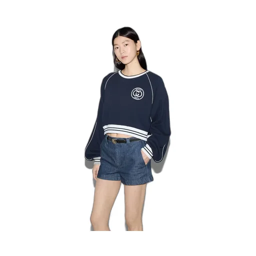 Cotton jersey sweatshirt with embroidery
