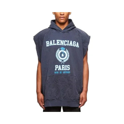 Est. 1917 College Logo Oversized Sleeveless Hooded Sweatshirt