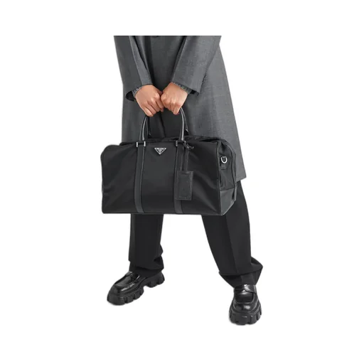 Re-Nylon and Saffiano leather duffel bag