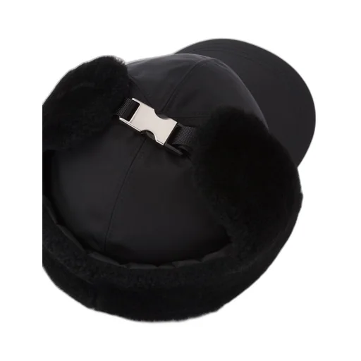 Re-Nylon and shearling hat