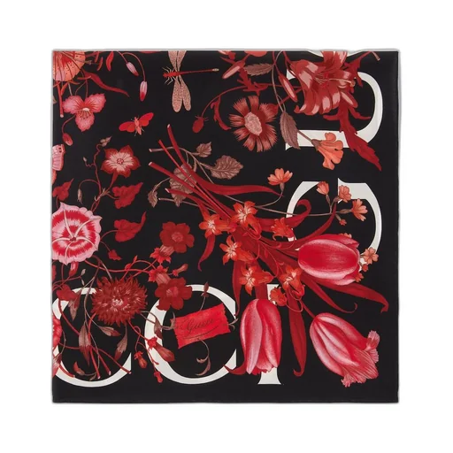 Floral Gucci print silk carré