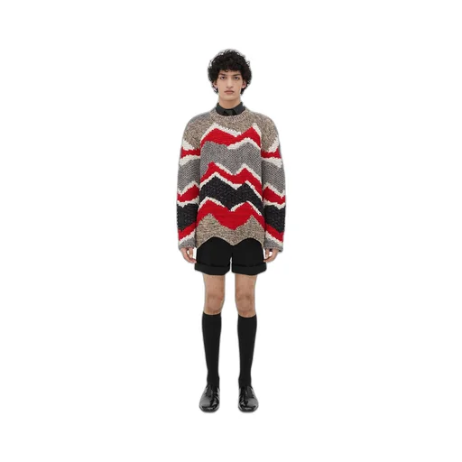 Zig Zag Cotton Knit Jumper