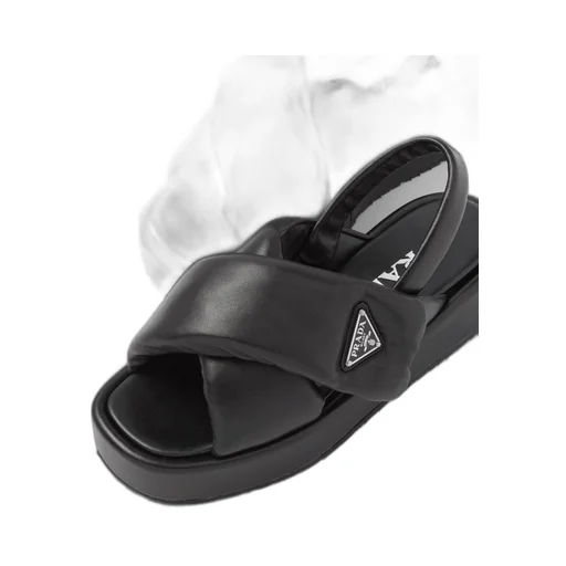 Prada Soft padded nappa leather wedge sandals