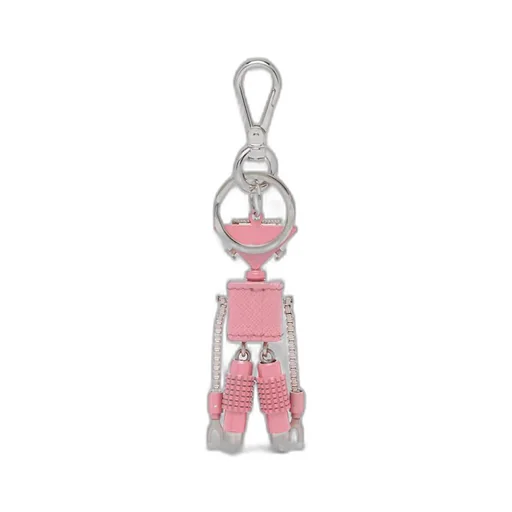 Saffiano leather robot keychain trick