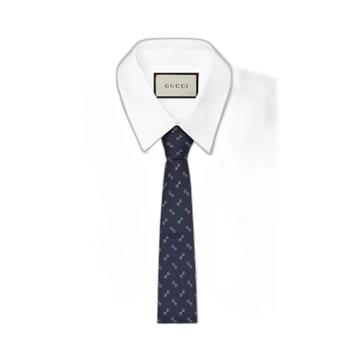 Horsebit silk jacquard tie