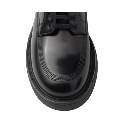 Brushed leather derby shoes