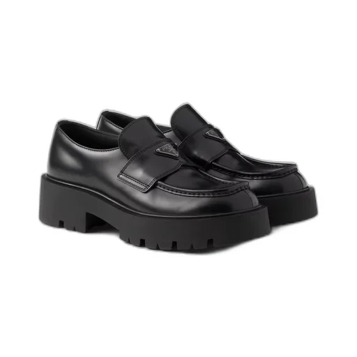 Brushed leather loafers