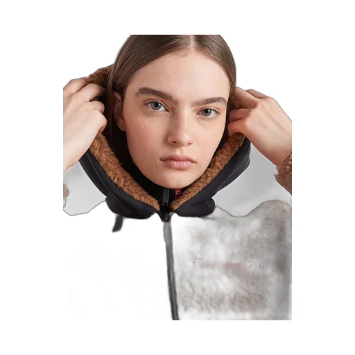 Cropped double fleece jacket