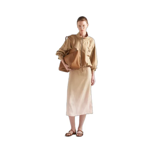 Silk twill blouson jacket