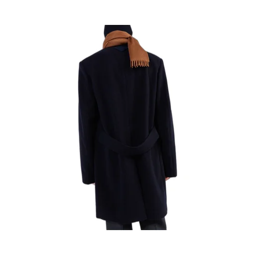 Single-breasted wool blend coat
