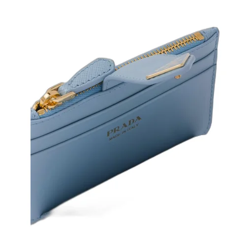 Saffiano and smooth leather card holder