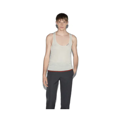 Rib silk tank top