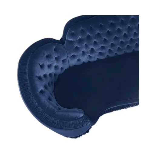 Capitonné camelback velvet sofa