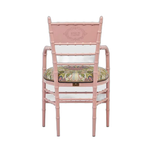 Chiavari floral jacquard chair with arm rests