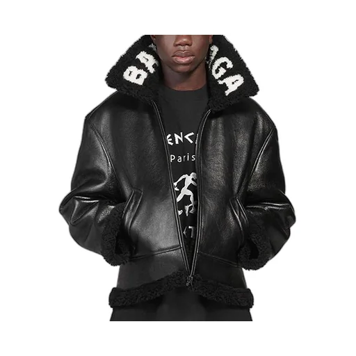 Cocoon Leather Aviator Jacket
