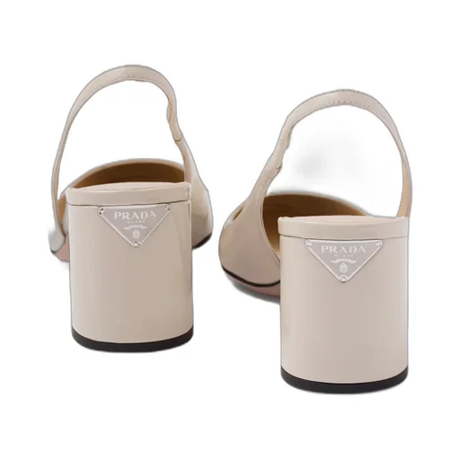 Patent-leather slingback pumps