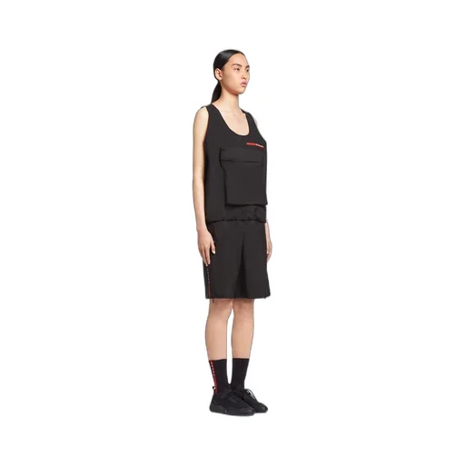 Technical fabric top with large pocket