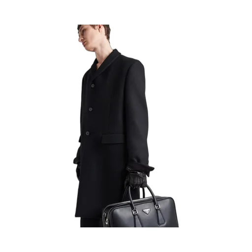 Single-breasted wool and cashmere coat