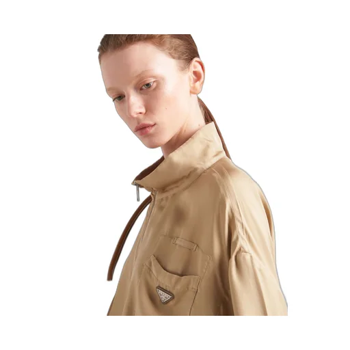 Silk twill blouson jacket