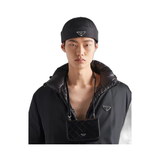 Hooded Re-Nylon down jacket