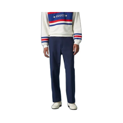 Cotton trouser with Double G embroidery