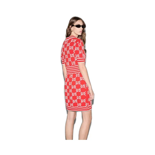 GG cotton jacquard polo dress