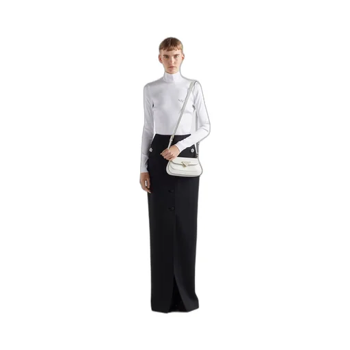 Long wool satin skirt
